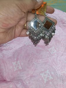 Silver Daily Wear Long Earings
