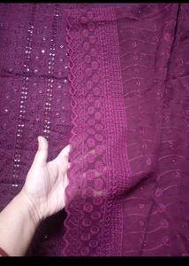 Beautiful Purple 💜 sequence Embroidery Suit