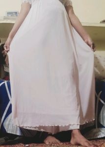 Off White Peech Stretchable Midi