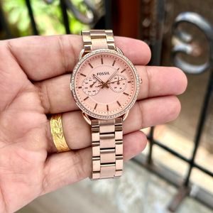 Fossil Rose Gold Crystal Watch