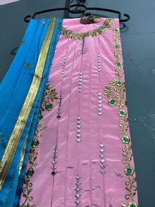 Beautiful Embroidery Pink Suit With Duppta