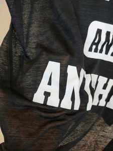 Black Sheer Oversized Top