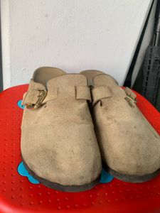 Tan Suede Clogs - Size 3.5