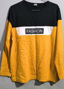 Yellow Colour Full Sleeves T-Shirt For Men