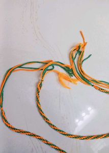 Orange And Green Thread Rakhi