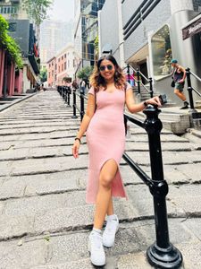 Pink Midi Bodycon Dress