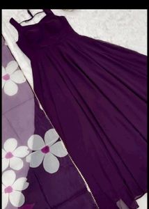 Wine Colour Kurta With Dupatta