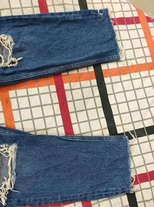 H&amp;M Blue Distressed Jeans