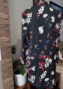 Zara Floral satin long kurta top