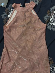 Shimmery Rose Pink Bodycon Glitter Dress