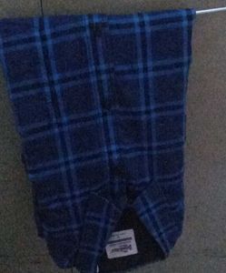 Blue and Black Plaid Button-Down Shirt