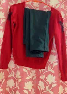 Skinny Black Jeans & Top Combo Set