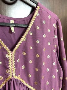 Purple Kurtha Set
