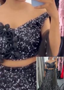 Grey Sequins lehenga