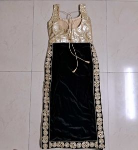 Sequin Blouse &amp; Embroidered Skirt Kurti