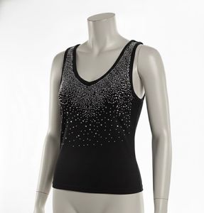 Black Embellished Tank Top