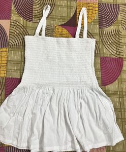 White Straped Smocked Top