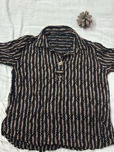 Striped Button-Up Shirt