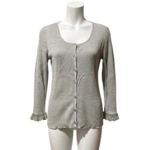 Button-Front Long Sleeve Cardigan