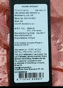 VERO MODA pink Net Middi Dress