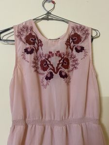 Combo Georgette Pink Dress🌸✨✨&amp;Fig Tshirt 👕