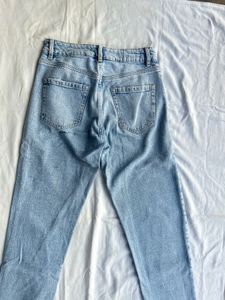 Light Blue Denim Straight Fit Jeans