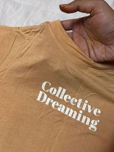 Turtle Neck Nude Tshirt With White Prints