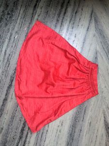 Coral Pleated Skirt