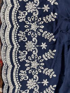 Elegant Navy Blue Embroidered Kurta