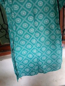 Teal Patterned Kurti Dress
