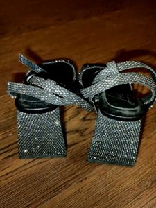 Londen Rag Embellished Block Heels