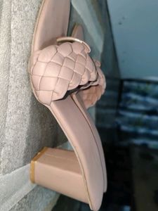 Pink Woven Thong Sandals