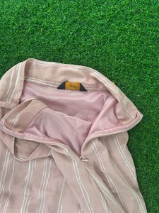A-line Striped Pink Skirt