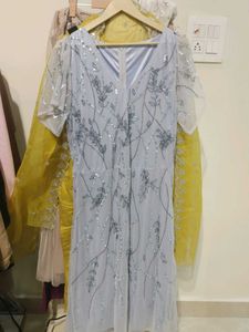 beautiful embroidered net dress xl size