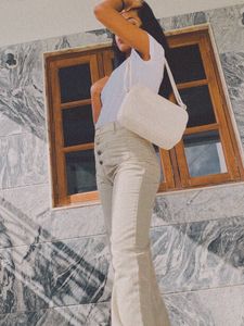 Beige Flare Jeans
