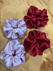 4 Satin Scrunchies