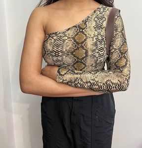 Snake print One Off Shoulder Top