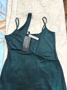 Shimmery Teal Mini Dress
