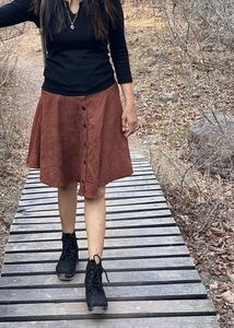 Shein Brown Corduroy Skirt