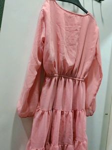 Pink Elastic Korean One Piece