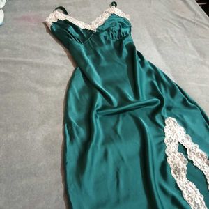 vintage sea green slip