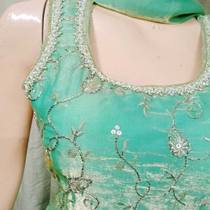 Elegant Teal Kurta plazzo Set