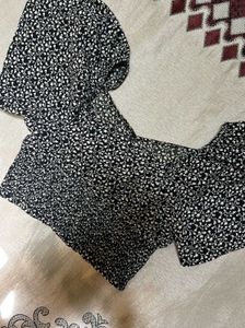 Floral Print Smocked Crop Top