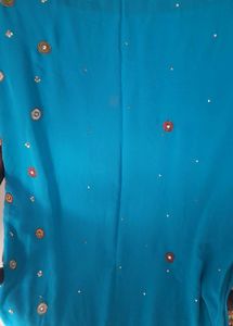 Blue Yellow Saree