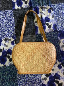 Vintage Bamboo Woven Shoulder Bag