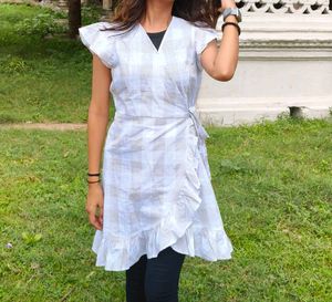 Grey Wrap Dress