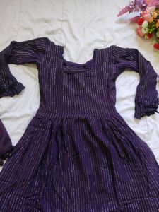 Elegant Purple Anarkali Kurta Set