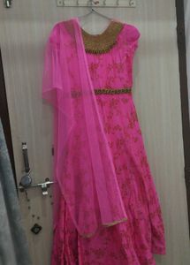 Pink Anarkali Suit with Dupatta