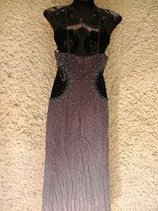 Elegant Grey Spaghetti strap Cut Dana Evening Gown