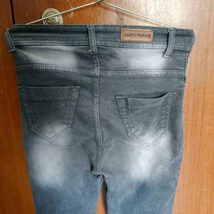 Grey high waist bootcut jeans for women